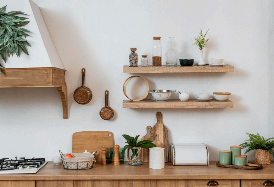 Modern Floating Shelf in a Kitchen