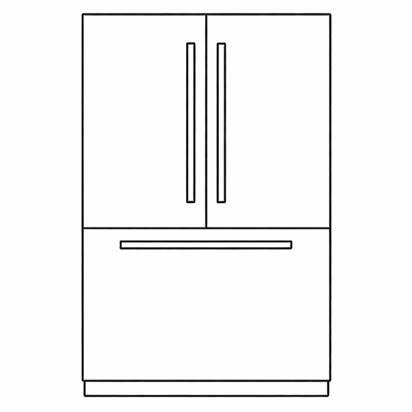 French Door + Bottom Freezer Refrigerator Panel