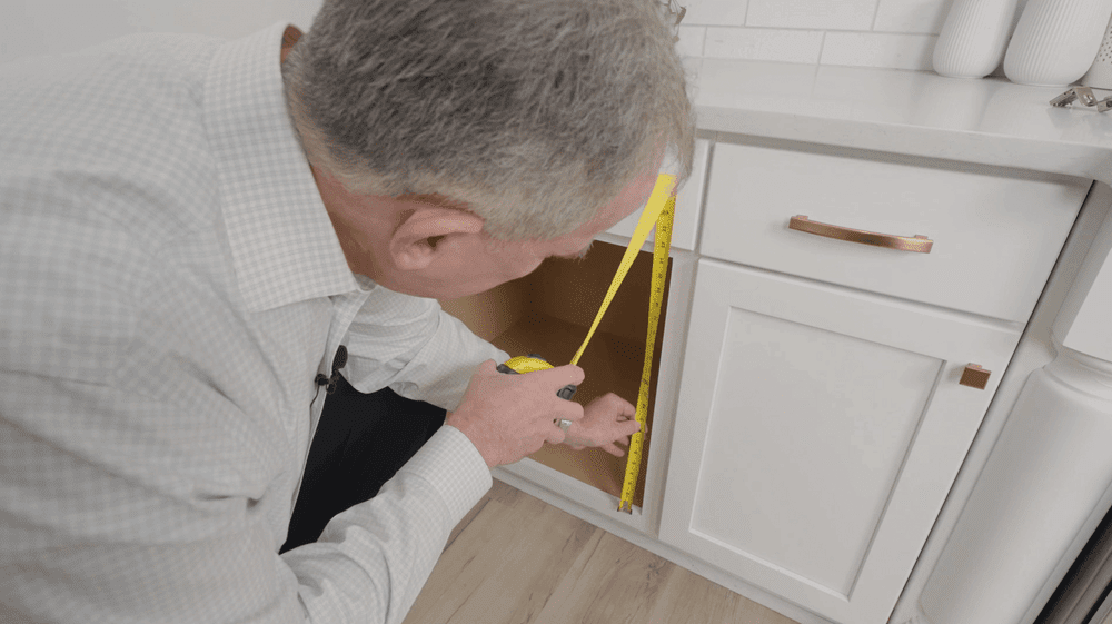 how to measure an open space for cabinet doors
