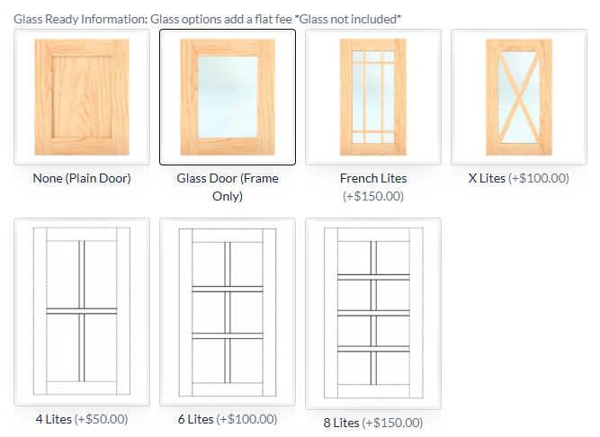 Glass-ready or panel options. (1)
